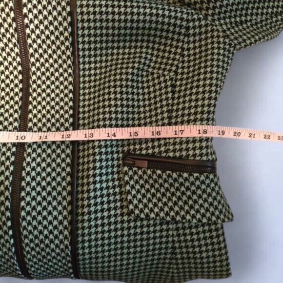 Carlisle Green Houndstooth Wool Peacoat - Size 12 - Picture 7 of 11